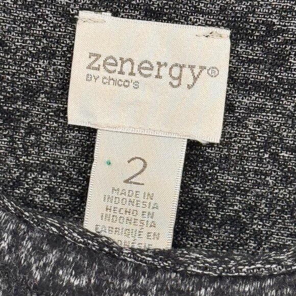 Chicos 2 Zenergy  Gray Cozy Jewel Pullover Tunic top  Size large womens - Picture 3 of 12